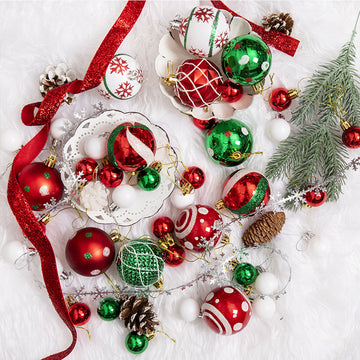 42 pendentifs d'arbre de noël, accessoires, boîte-cadeau, boules de noël, pendentifs de décoration pour centre commercial de noël